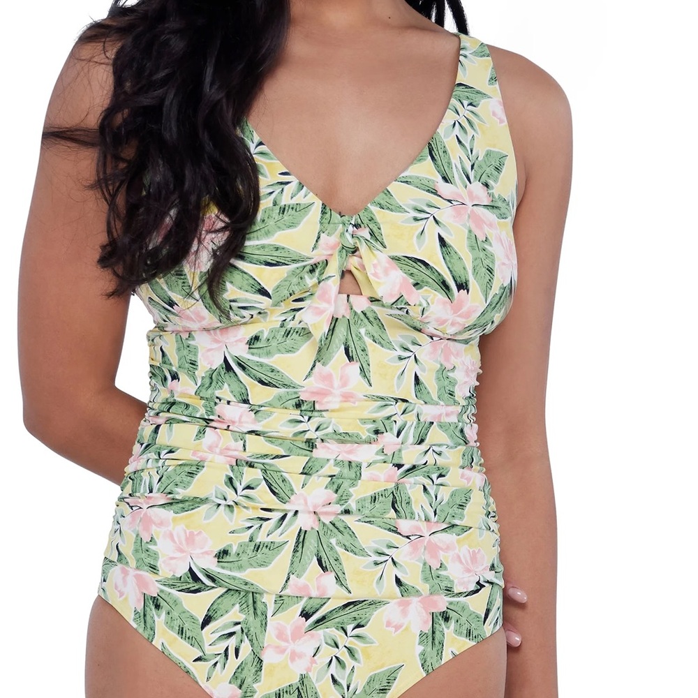 NEW!! Birdsong Tie Front Underwire One-Piece Swimsuit. 12 G/H